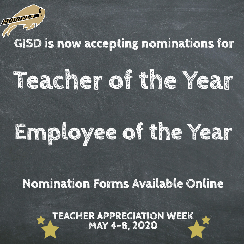 Nominations Being Accepted for Teacher & Employee of the Year
