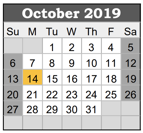 GISD October Holiday Calendar