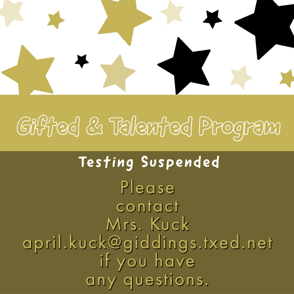 Suspension of Testing of Gifted & Talented Nominees