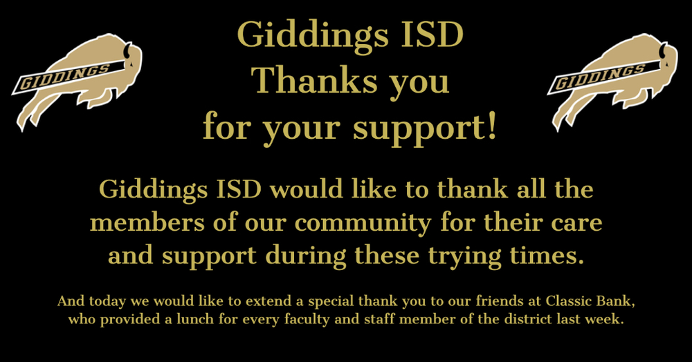 GISD Extends Thanks to Community