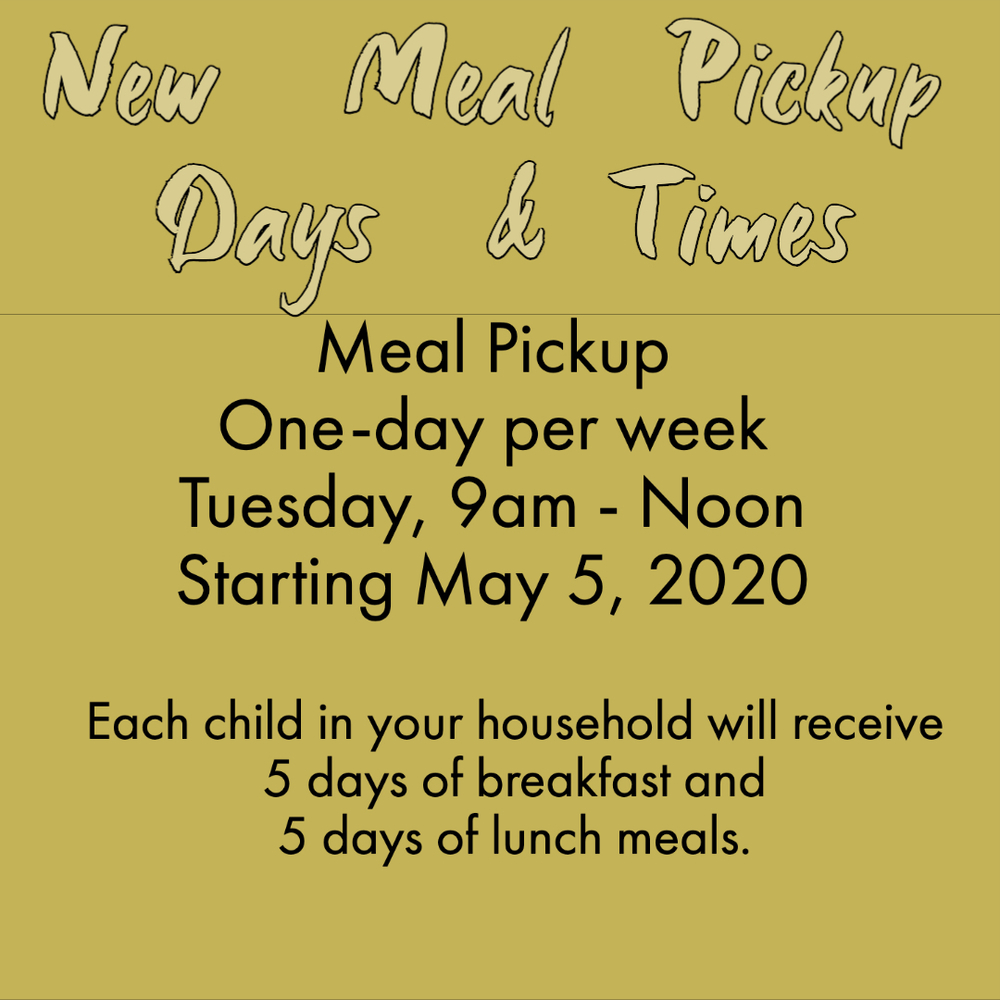 New Meal Service Days & Times