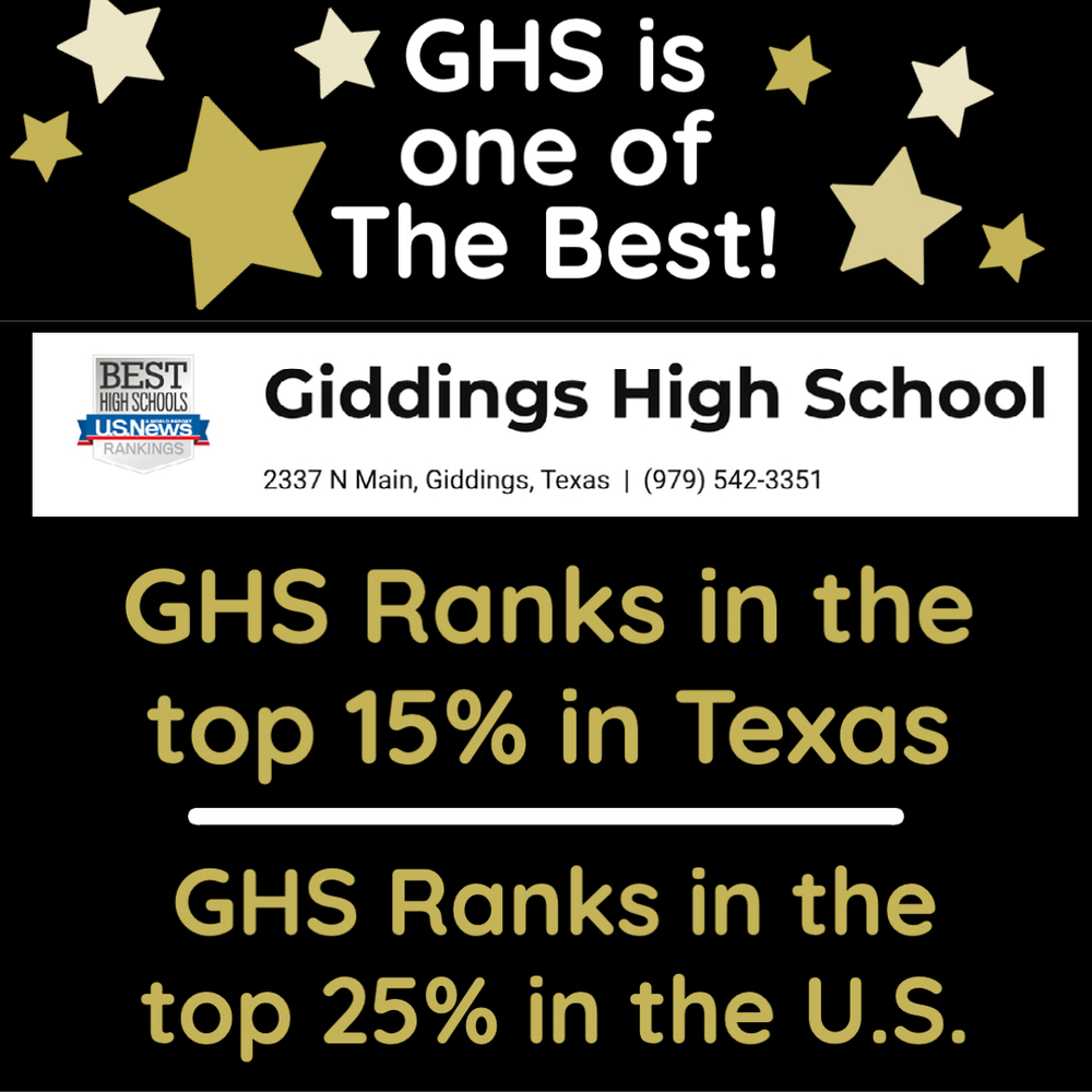 Giddings High School once again ranked as one of the U.S. News & World Report's Best High Schools