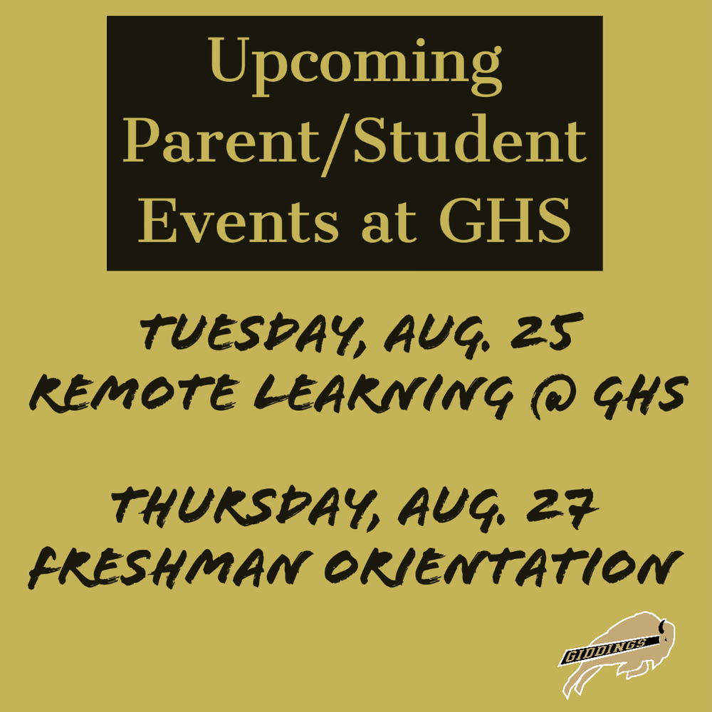 Giddings HS Events Announced