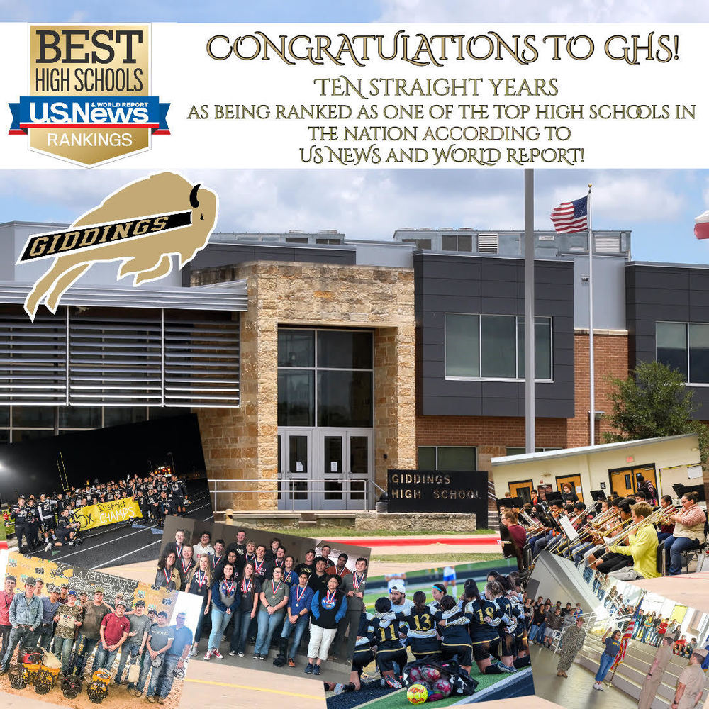 GHS Earns High Marks In Best High Schools List Giddings ISD