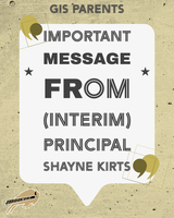 Important Message from Interim Principal Shayne Kirts