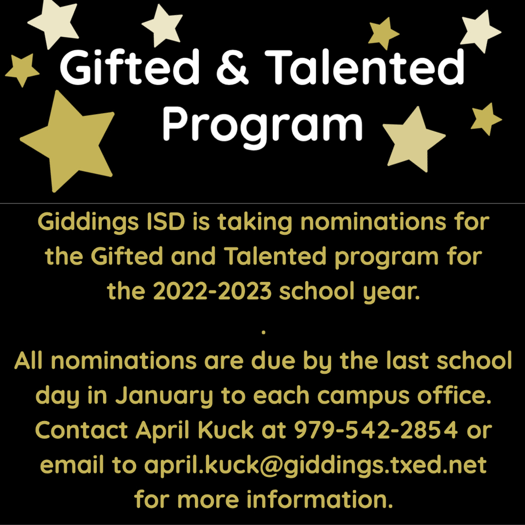 Gifted & Talented Program Nominations