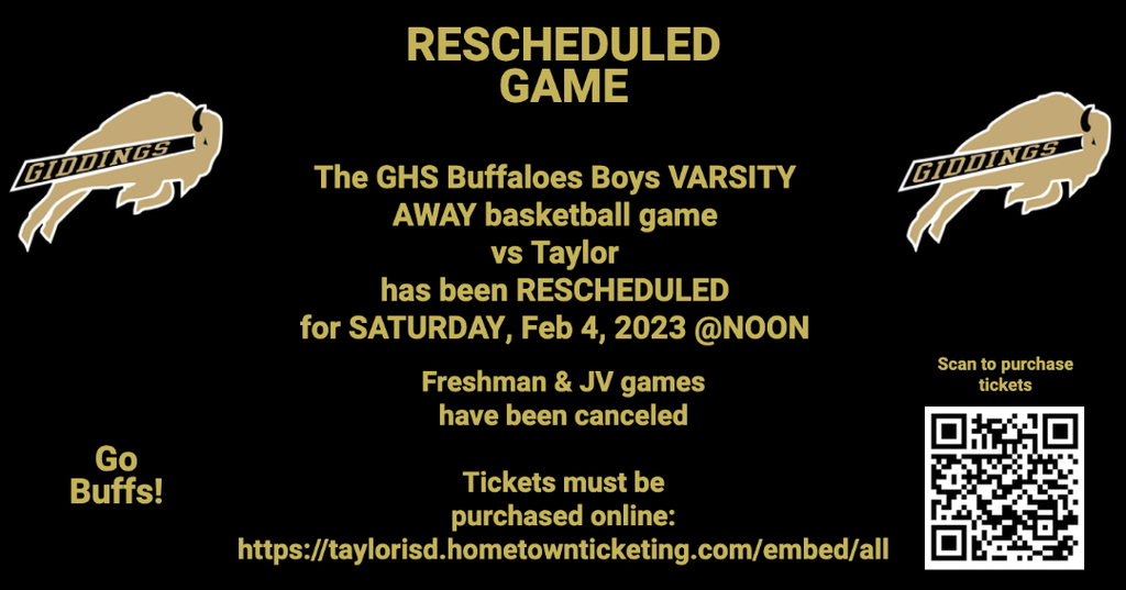 GHS Boys Basketball Rescheduled